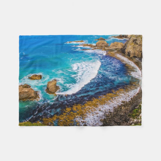 Roaring Bay am Nugget Point Fleecedecke (Vorderseite (Horizontal))