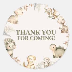 Roaring Boho Dinosaur Thema Geburtstag Runder Aufkleber