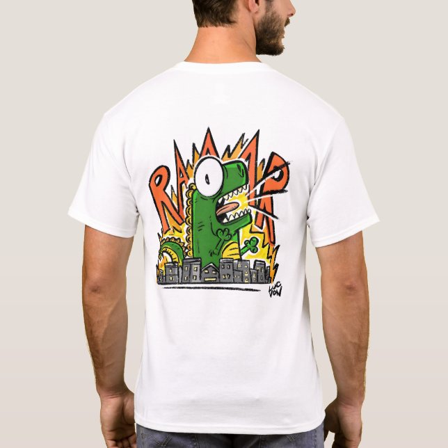 Roaring Dinosaur Cartoon T-Shirt (Rückseite)