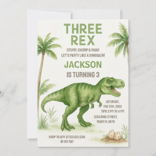Roaring Dinosaur Geburtstagseinladungen Feiertagskarte