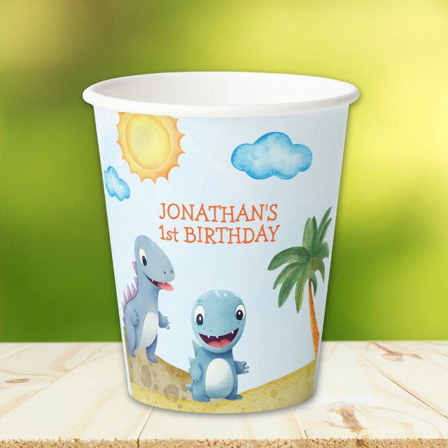 "Roaring Dinosaur Party | Boys Birthday  Pappbecher (Von Creator hochgeladen)
