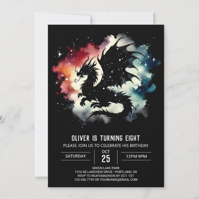 Roaring Dragon Birthday Celebration Einladung (Vorderseite)