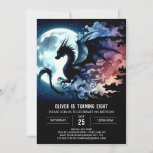 Roaring Dragon Birthday Printable Einladung