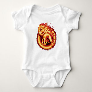 Roaring Fire Lion Baby Strampler