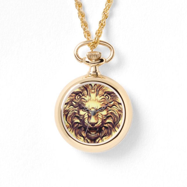 Roaring Gold Lion Head eWatch Armbanduhr (Vorderseite)