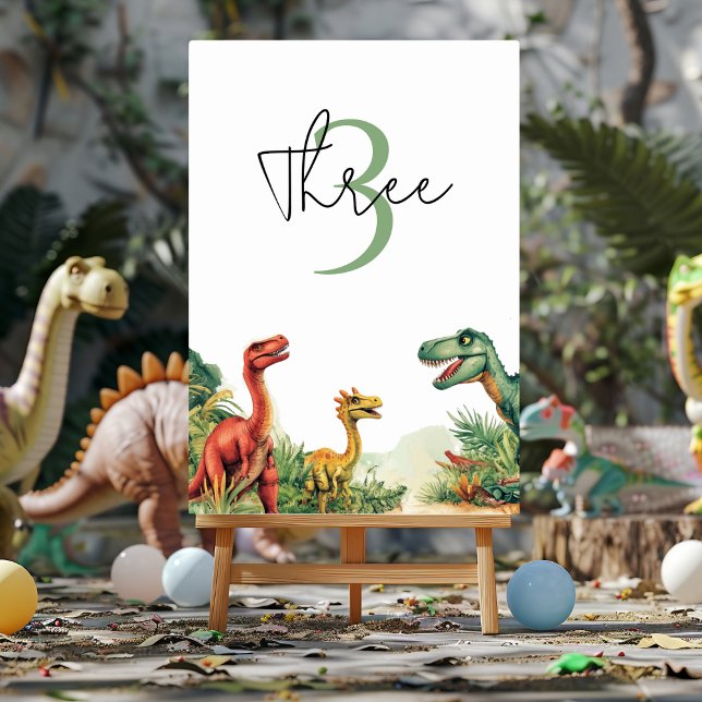 Roaring Good Time Dinosaur Party Tischnummer (Von Creator hochgeladen)