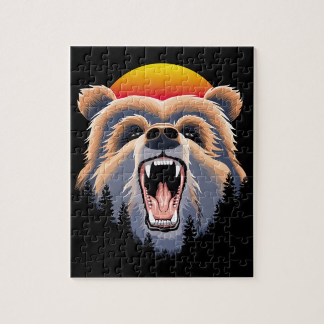 Roaring Grizzly Bär Face (Vertikal)