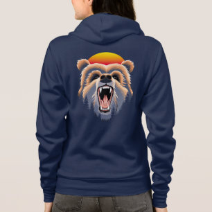Roaring Grizzly Bär Face Hoodie