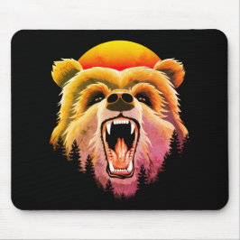 Roaring Grizzly Bär Face Mousepad