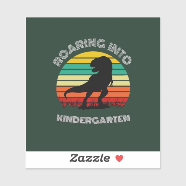 Roaring in Kindergarten Dinosaur Aufkleber (Blatt)