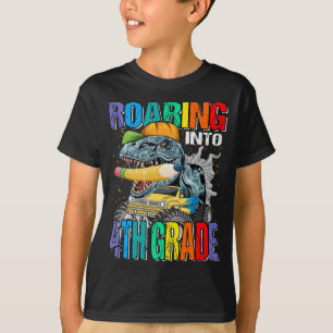 Roaring in Monster 4. Klasse Truck Dinosaurier Boy T-Shirt