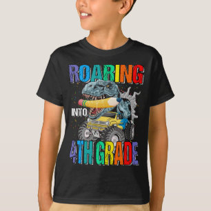 Roaring in Monster 4. Klasse Truck Dinosaurier Boy T-Shirt