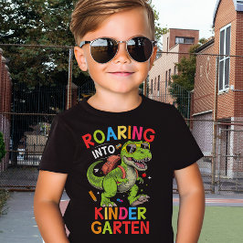Roaring into Kindergarten Dinosaur – School T-Shirt