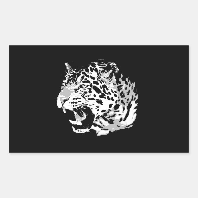 Roaring Jaguar Rectangle Stickers (Vorderseite)