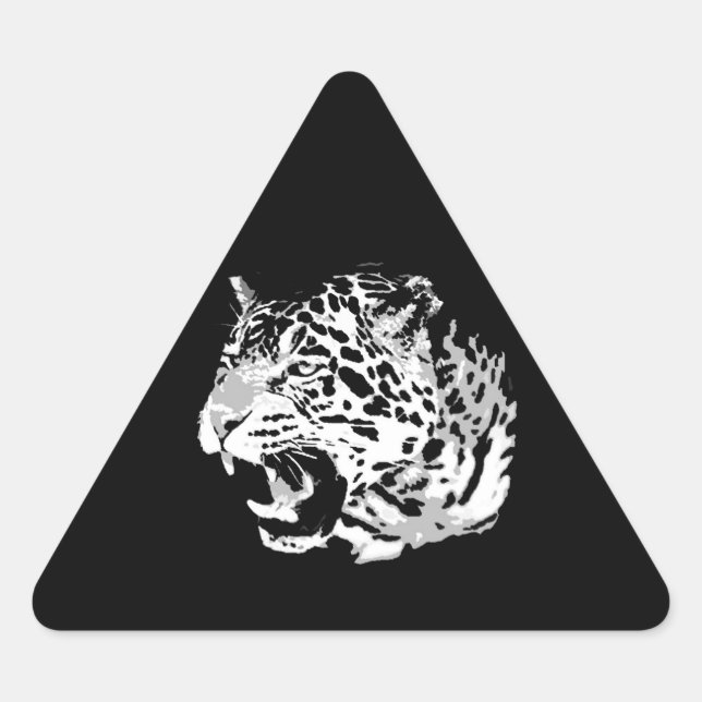 Roaring Jaguar Triangle Sticker (Vorderseite)