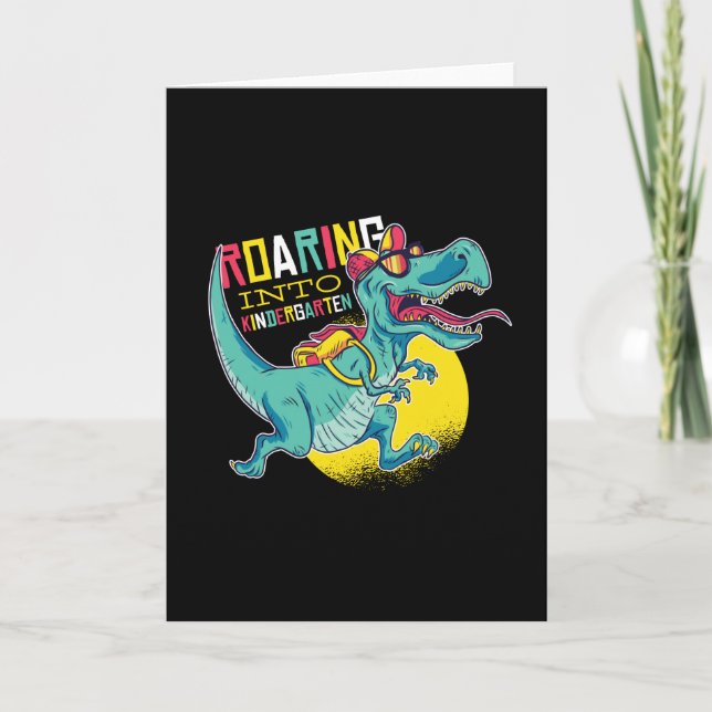 Roaring Kinder Dinosaur Happy 100th Day Funny Gesc Karte (Vorderseite)