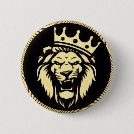 Roaring King Lion Button