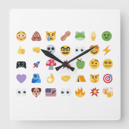 Roaring Kitty 35 Emoji Timeline GME MOASS DFV meme Quadratische Wanduhr