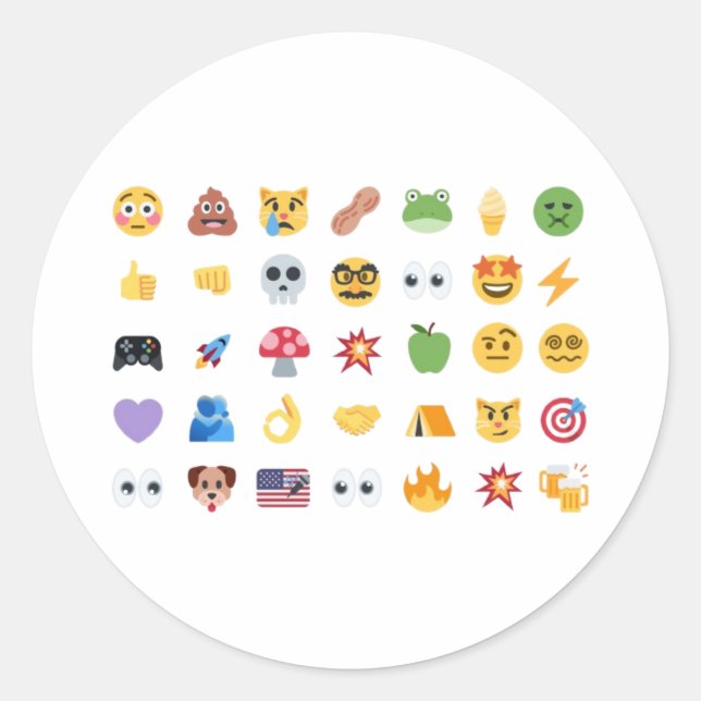 Roaring Kitty 35 Emoji Timeline GME MOASS DFV meme Runder Aufkleber (Vorderseite)
