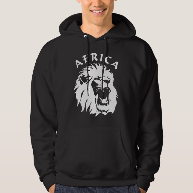 Roaring Lion Face | Afrika Hoodie (Vorderseite)