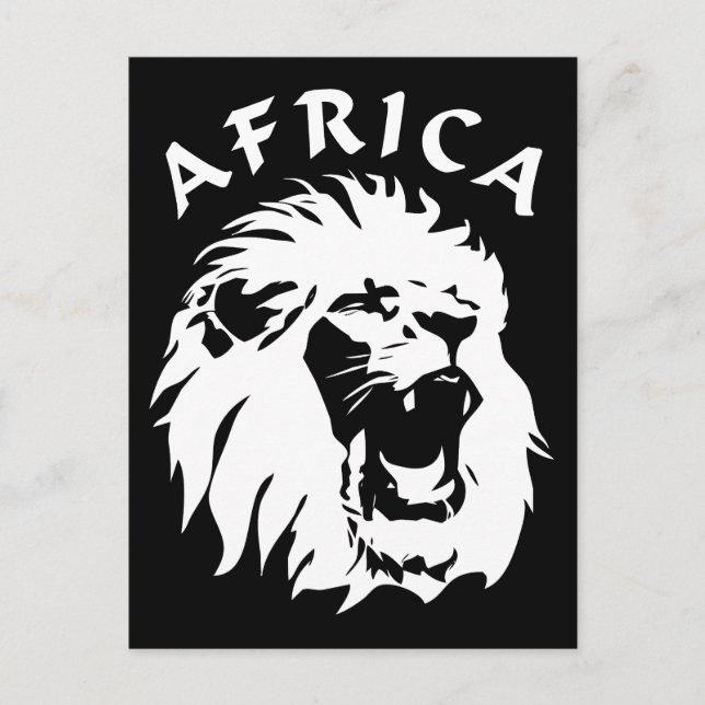 Roaring Lion Face | Afrika Postkarte (Vorderseite)