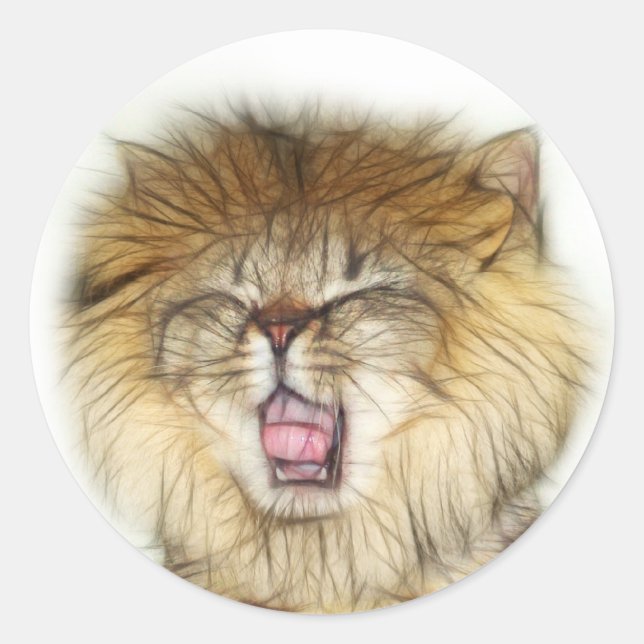 Roaring lion kitten runder aufkleber (Vorderseite)