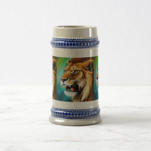 Roaring Lion Side Posed Portrait-57566 Bierglas