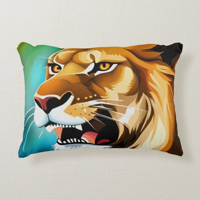 Roaring Lion Side Posed Portrait-57566 Dekokissen (Vorderseite)