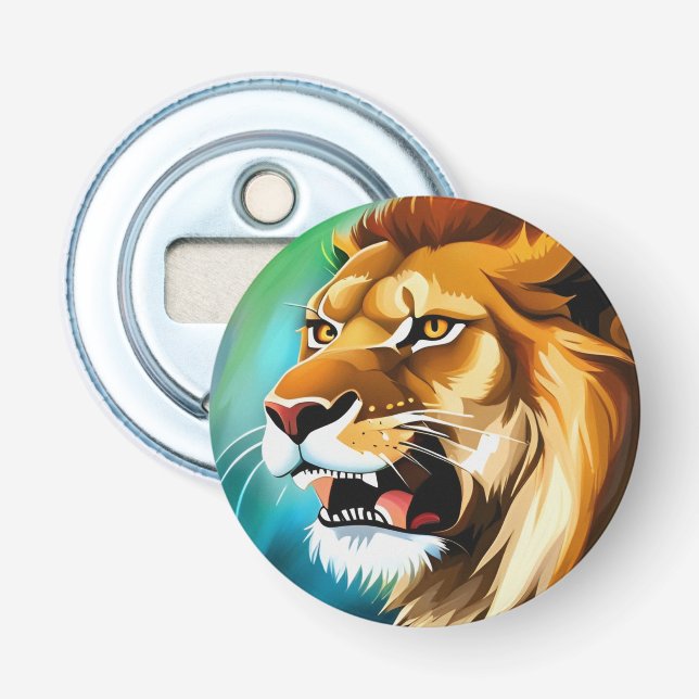 Roaring Lion Side Posed Portrait-57566 Flaschenöffner (Vorderseite)
