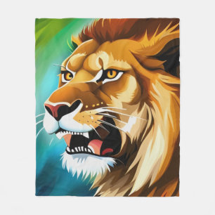 Roaring Lion Side Posed Portrait-57566 Fleecedecke