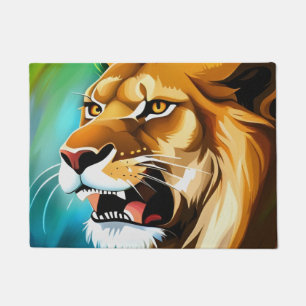 Roaring Lion Side Posed Portrait-57566 Fußmatte