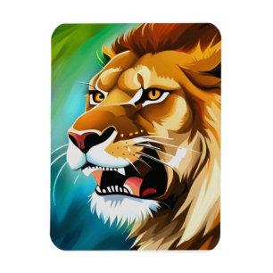 Roaring Lion Side Posed Portrait-57566 Magnet