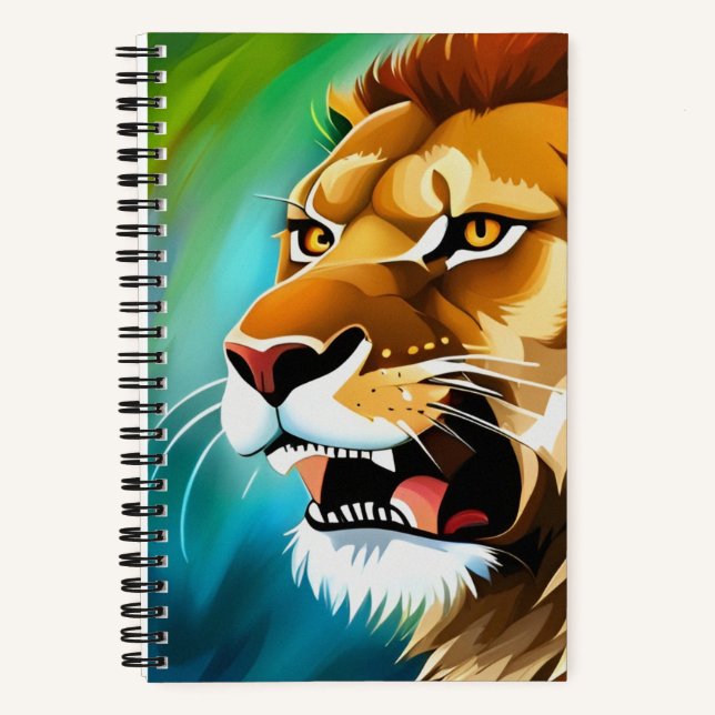 Roaring Lion Side Posed Portrait-57566 Notizbuch (Vorderseite)