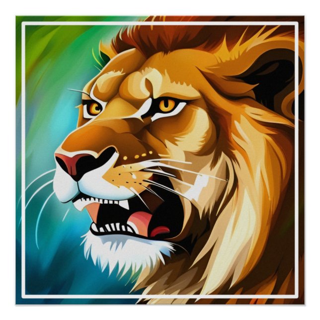 Roaring Lion Side Posed Portrait-57566 Poster (Vorderseite)