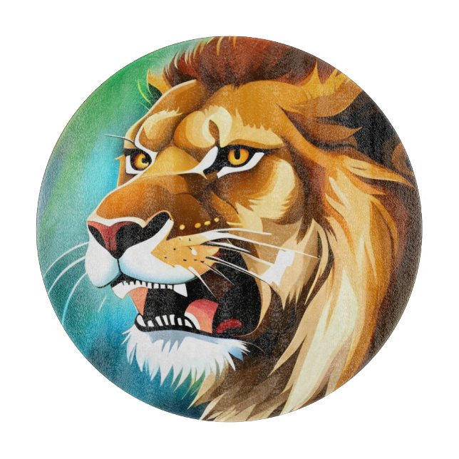 Roaring Lion Side Posed Portrait-57566 Schneidebrett (Vorderseite)