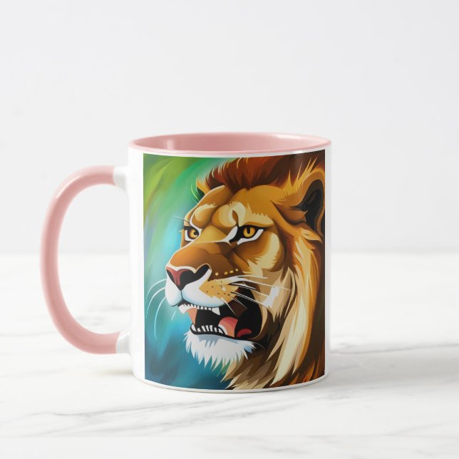 Roaring Lion Side Posed Portrait-57566 Tasse (Links)