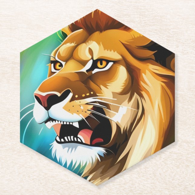 Roaring Lion Side Posed Portrait-57566 Untersetzer (Vorderseite)
