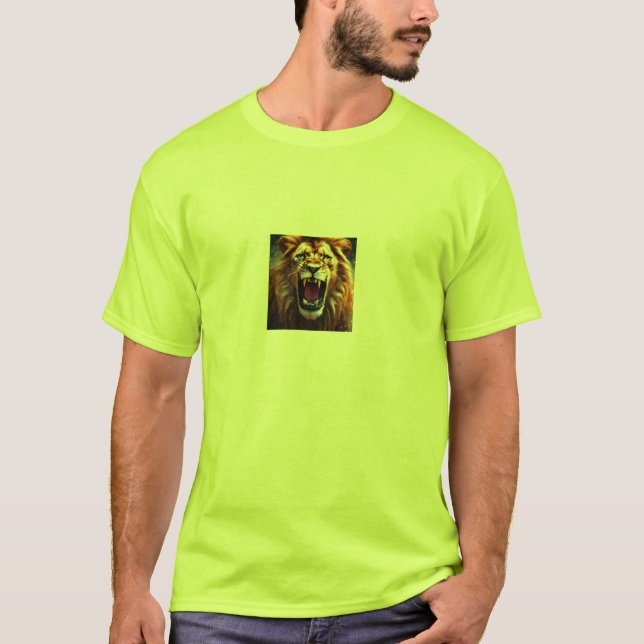 Roaring Majestät: Premium Lion Print T - Shirt (Vorderseite)