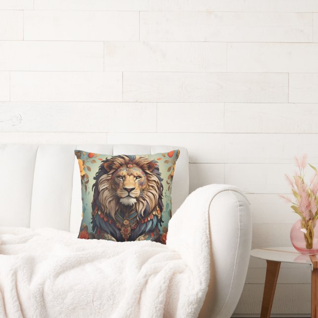 Roaring Majesty: Lion Illustration Kissen (Liege)