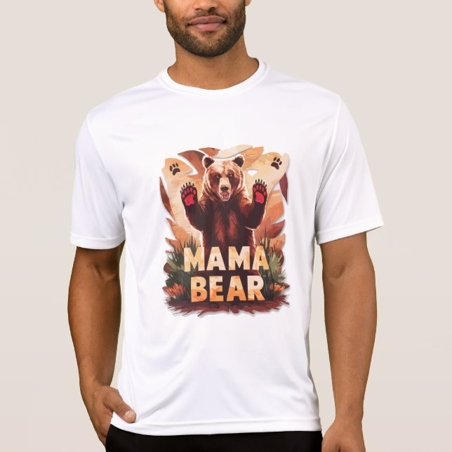Roaring-Mama-Bär: scharfes Schutzdesign T-Shirt (Vorderseite)