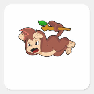 Roaring Monkey Quadratischer Aufkleber