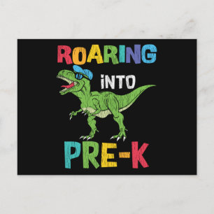 Roaring Pre-K Zurück in die Schule T rex Dinosauri Postkarte