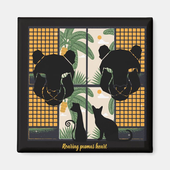 Roaring Pumas Hearts Magnet (Vorne)