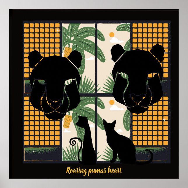 Roaring Pumas Hearts Poster (Vorne)