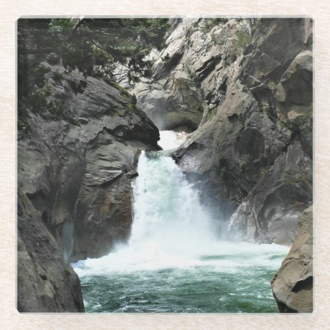 Roaring River Falls, King's Canyon, CA Glasuntersetzer (Vorderseite)