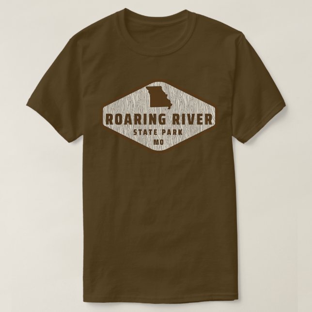Roaring River Staat Park Missouri Tree Log Textur T-Shirt (Design vorne)