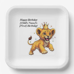 Roaring Spaß! Baby Lion King Birthday Party Pappteller
