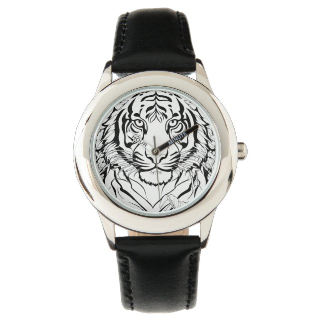 "Roaring Style: Tiger-Faced Timepiece" Armbanduhr (Vorderseite)