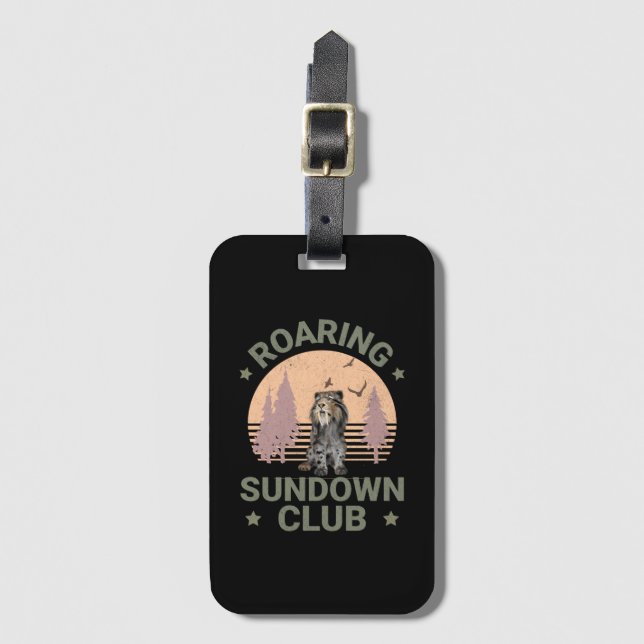 Roaring Sundown Club Saberzahntiger Gepäckanhänger (Vorderseite Vertikal)