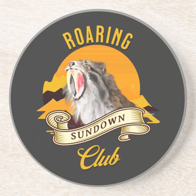 Roaring Sundown Club Saberzahntiger Getränkeuntersetzer (Vorne)